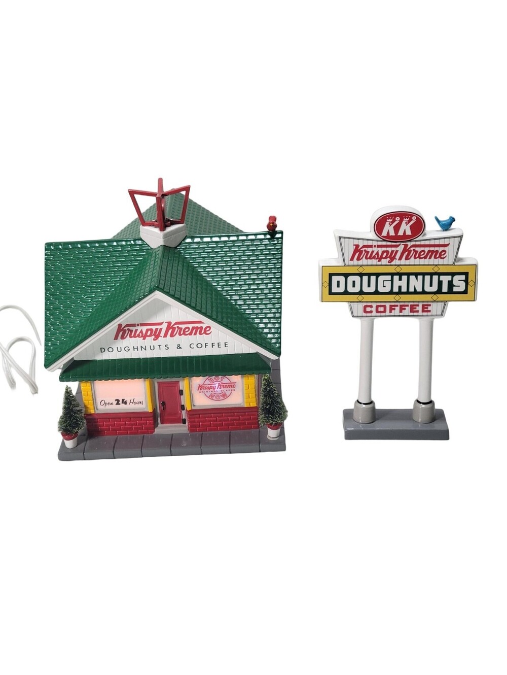 Dept 56 Krispy Kreme Doughnut Shop w/ Sign #55071 Snow Village 2001 Original Box